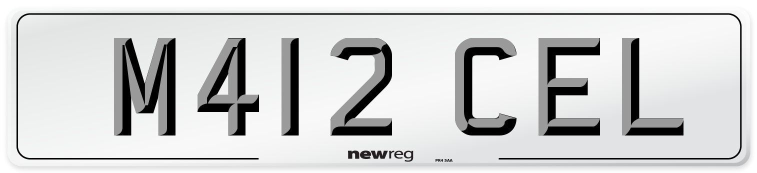 M412 CEL Number Plate from New Reg